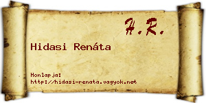Hidasi Renáta névjegykártya